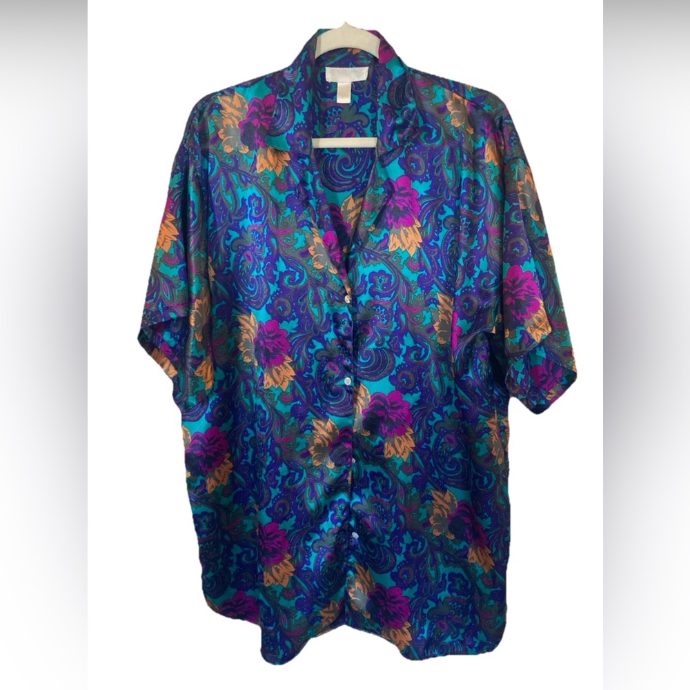 Vintage satin oversized sleep shirt size M/L
